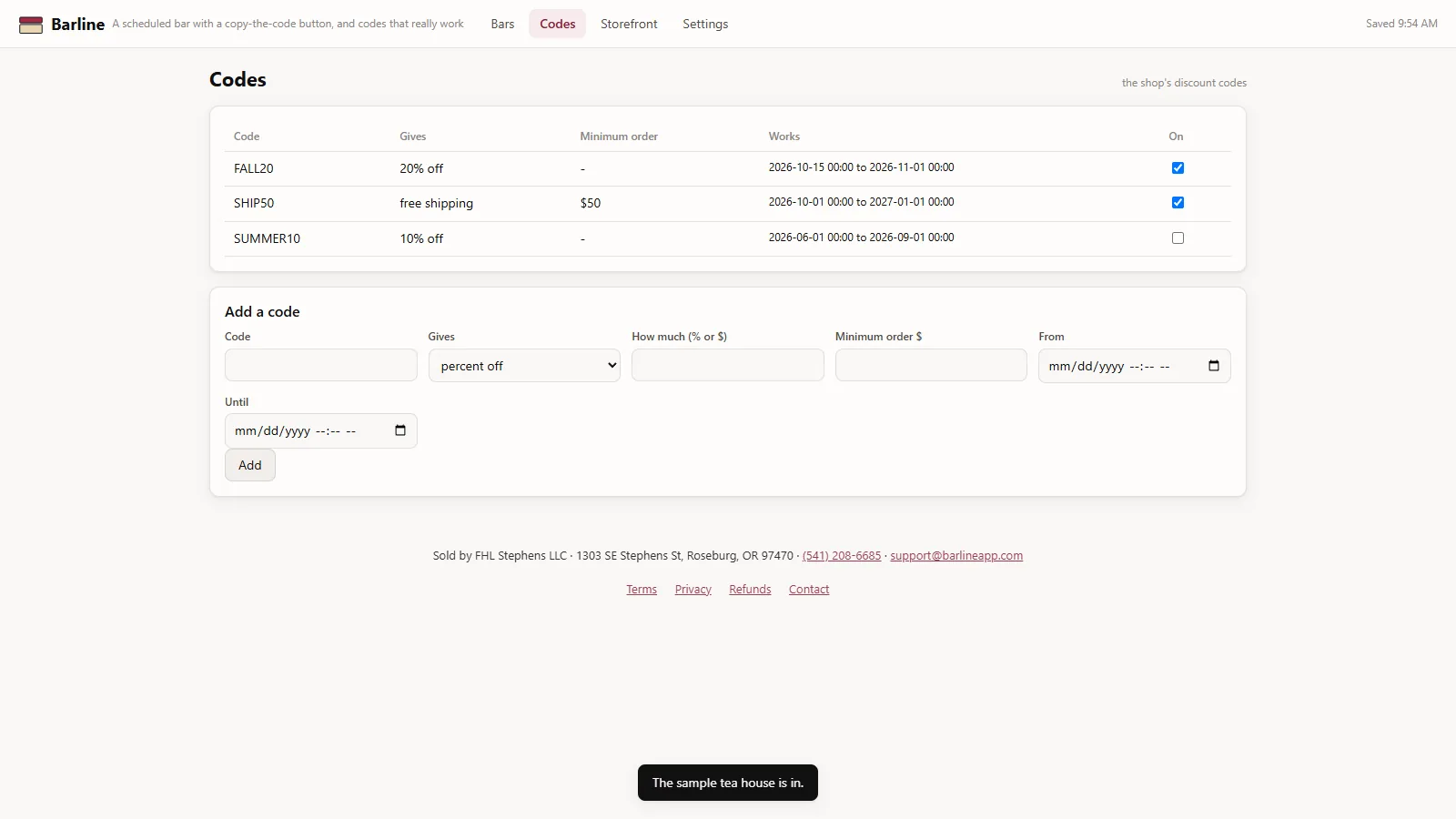 Barline - screen 2