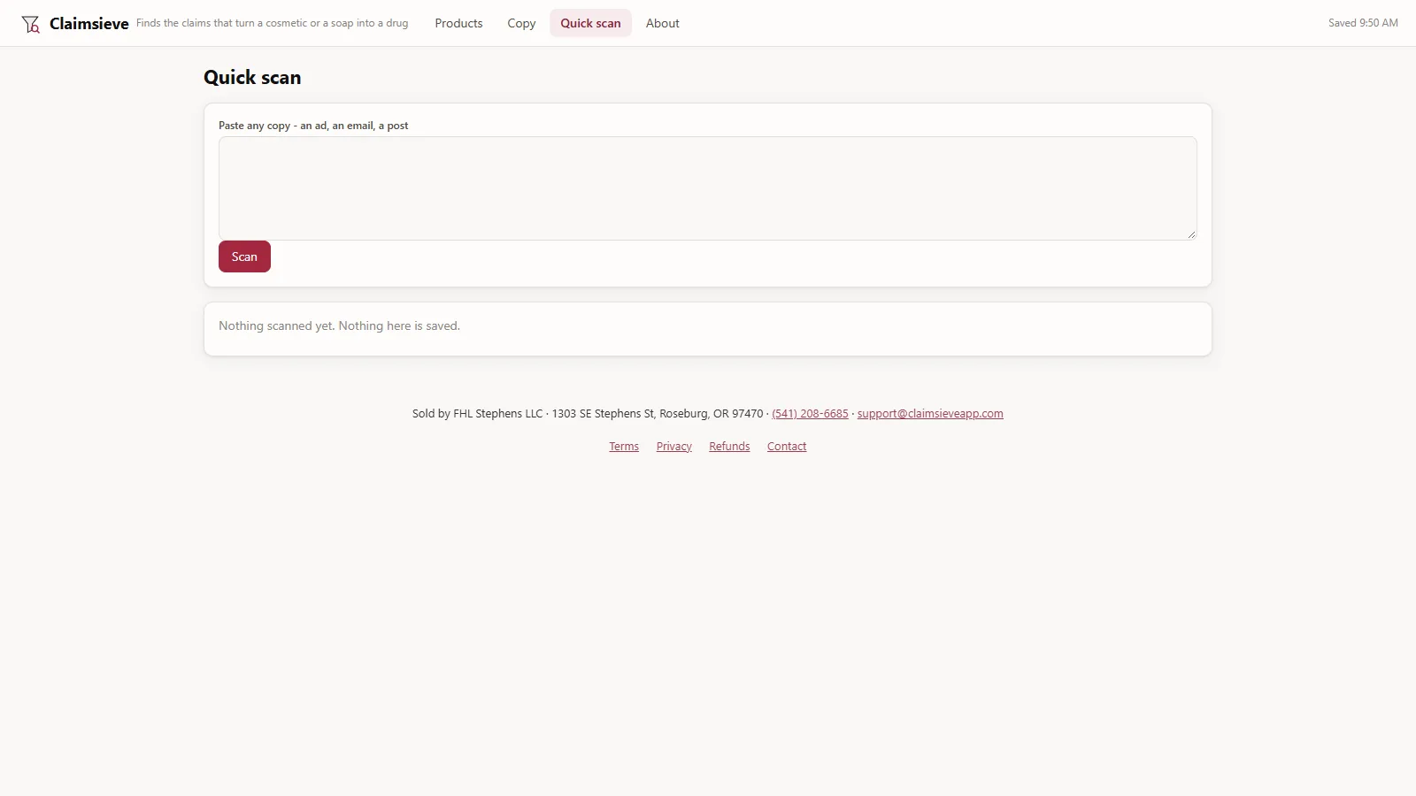 Claimsieve - screen 3