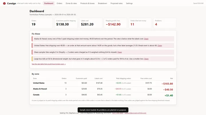 Consign, one of the shipping & delivery apps