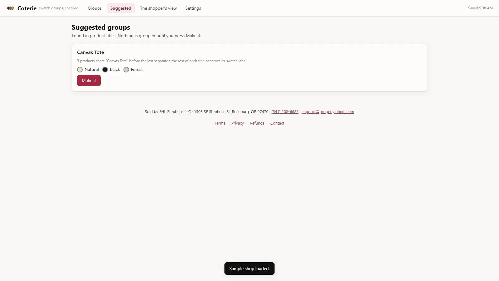 Coterie - screen 2