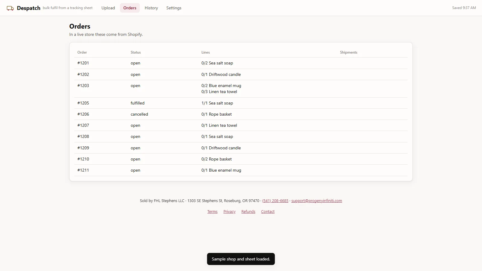 Despatch - screen 2