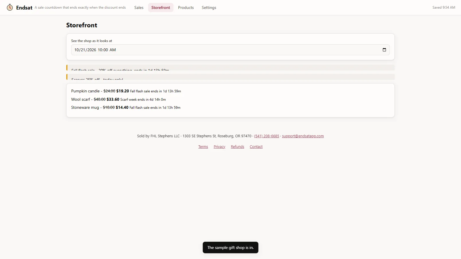Endsat - screen 2