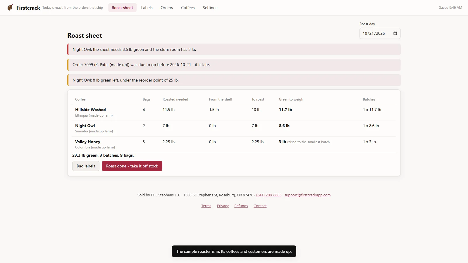Firstcrack - its main screen