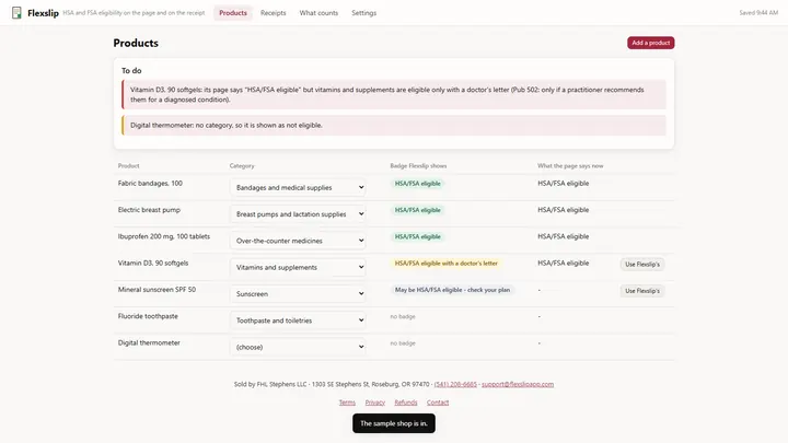 Flexslip - its main screen