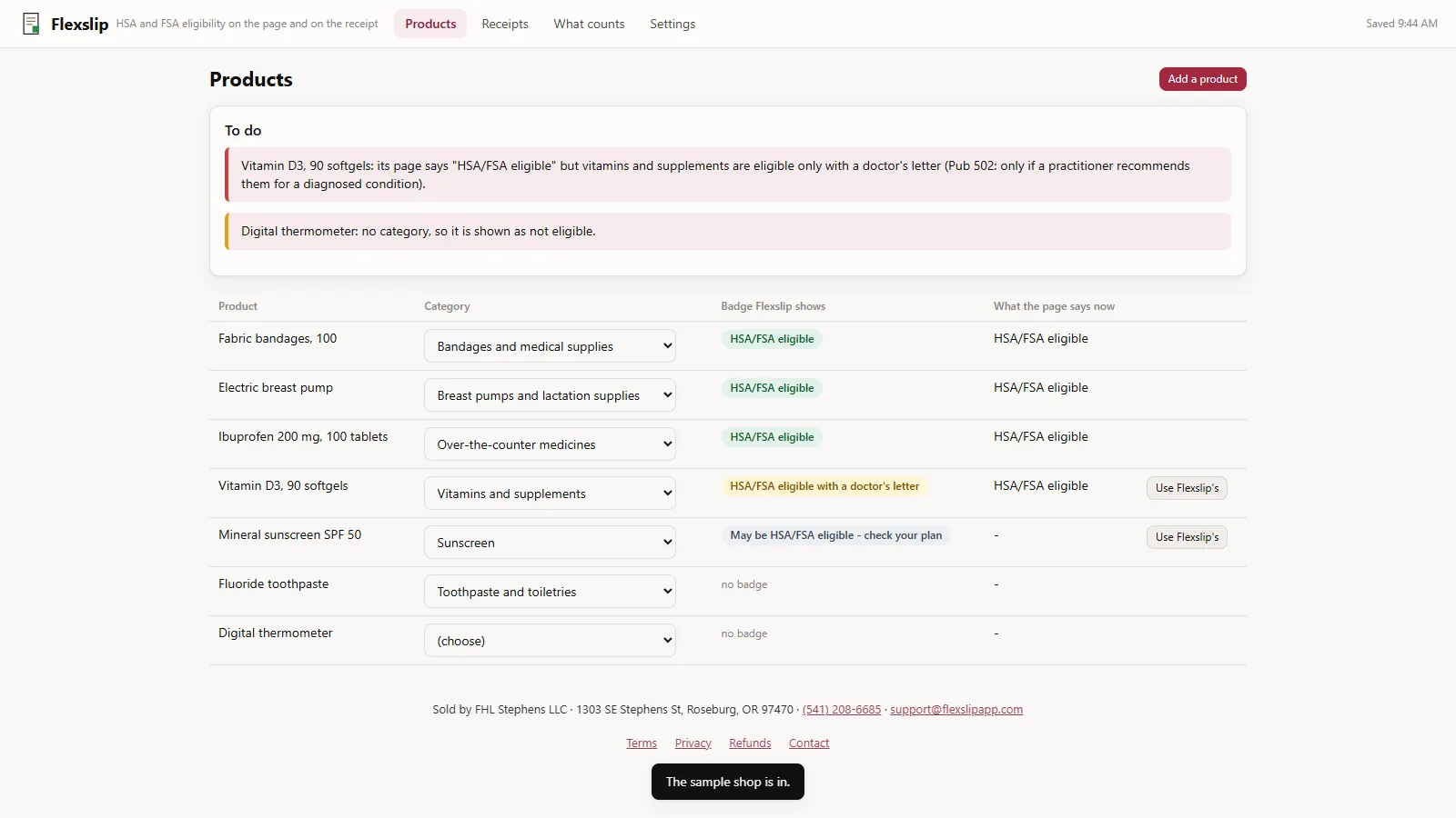 Flexslip - its main screen