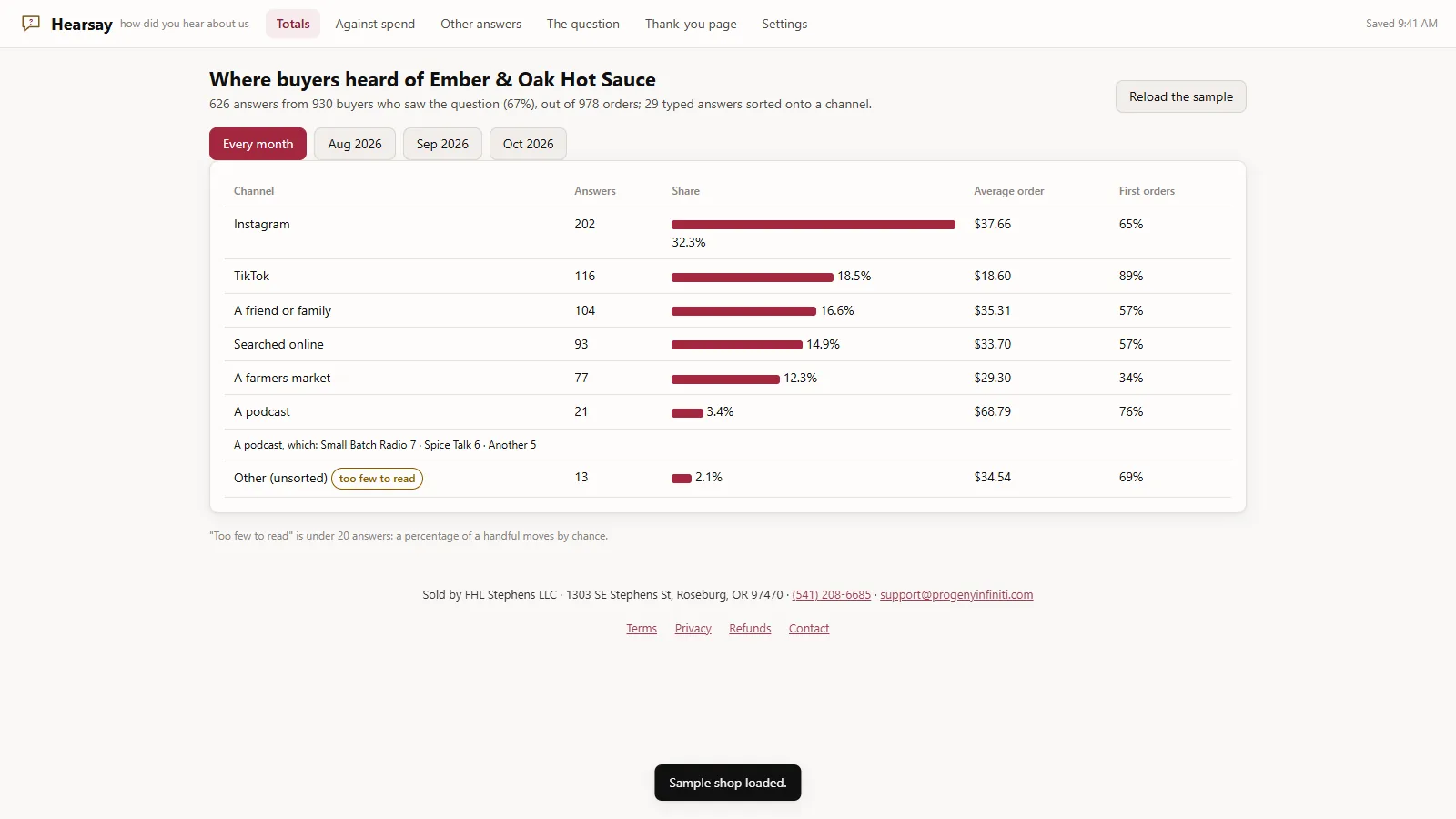Hearsay - its main screen