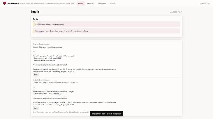 Heartsave - its main screen