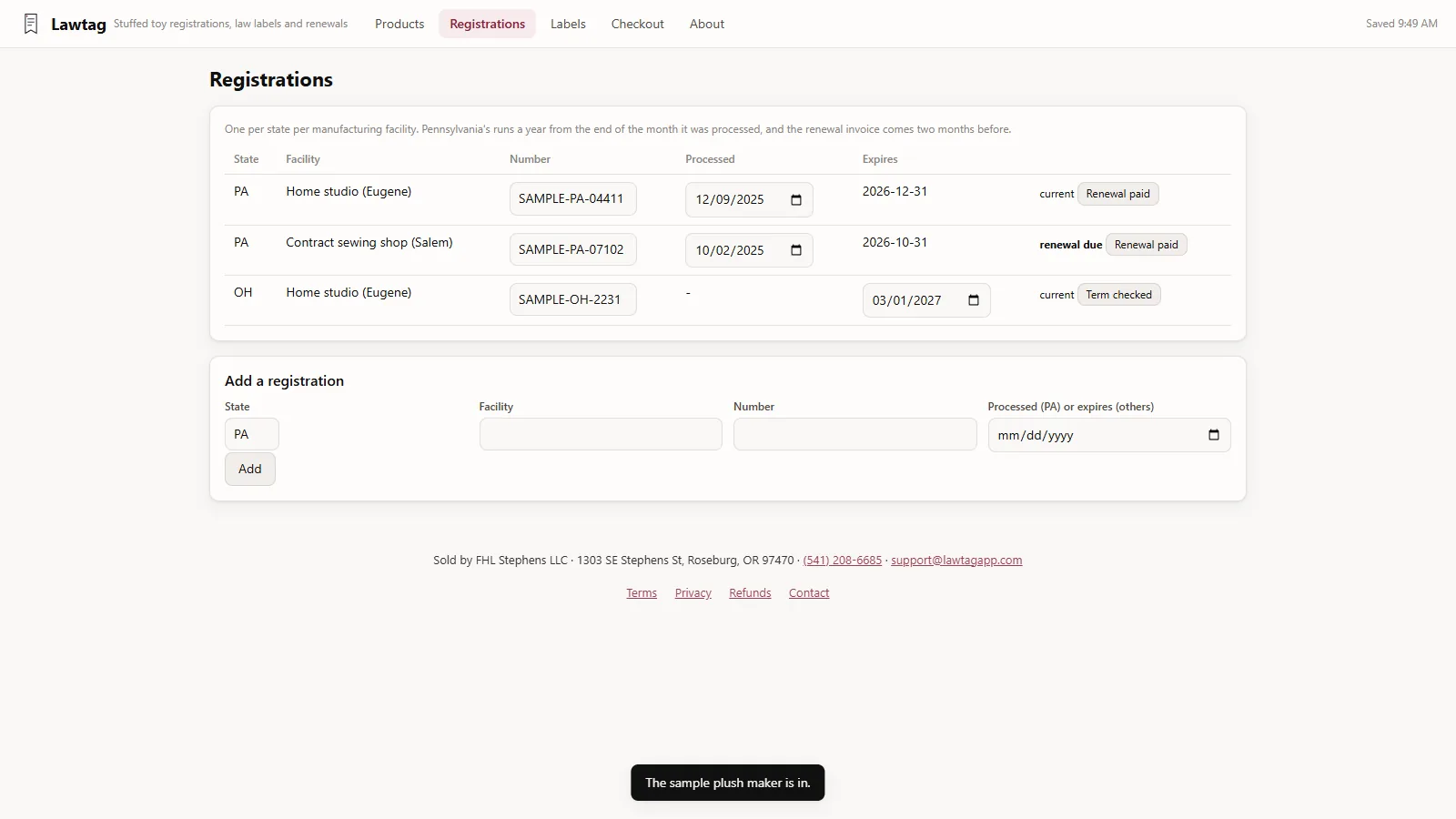 Lawtag - screen 2
