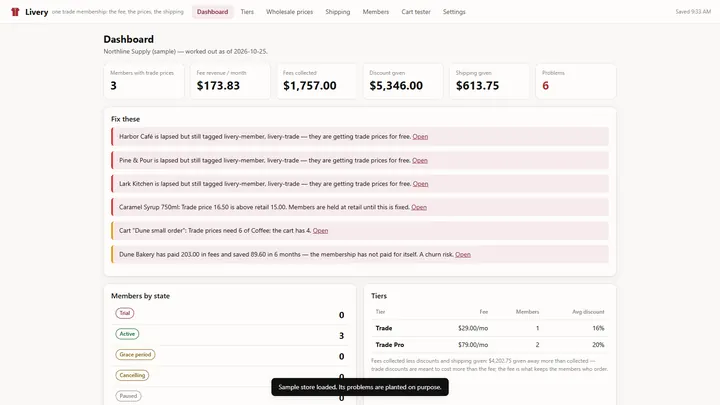 Livery, one of the customers, loyalty & subscriptions apps