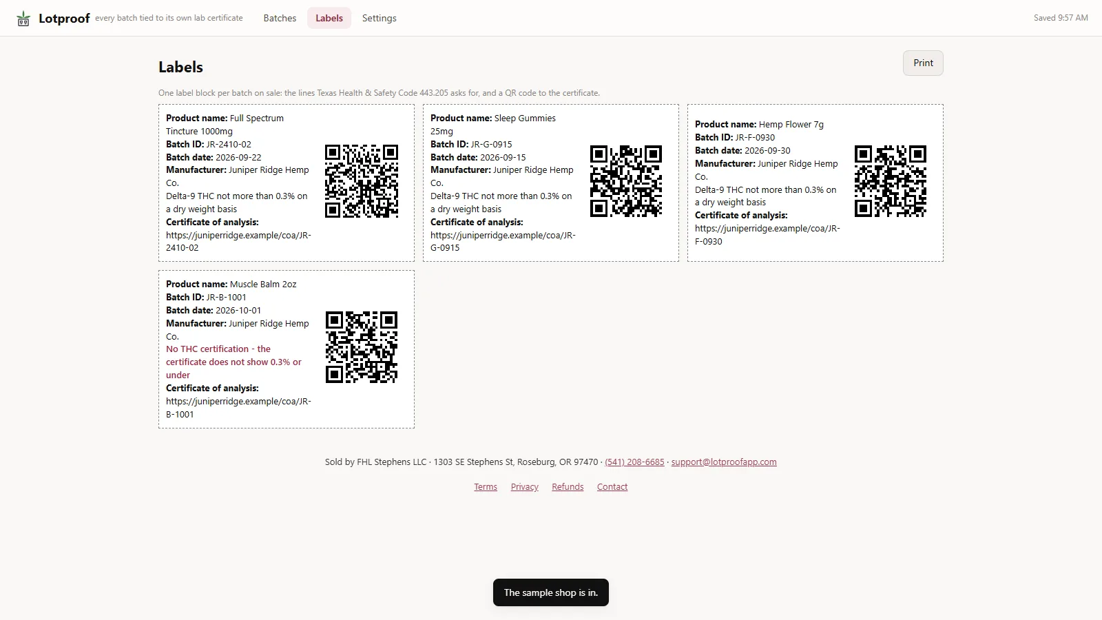 Lotproof - screen 2