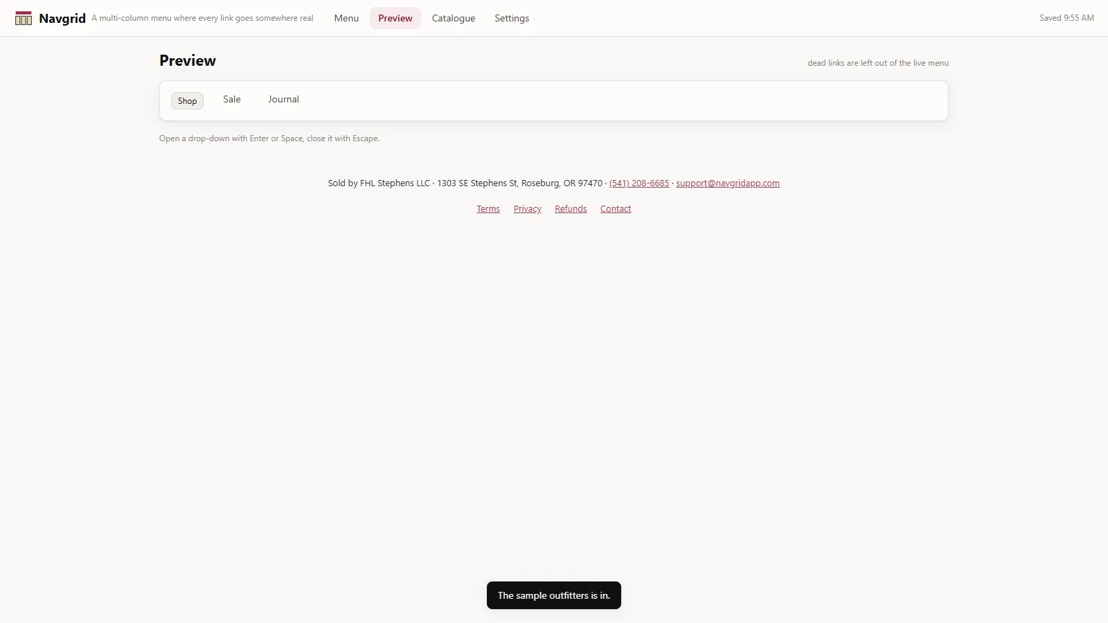 Navgrid - screen 2
