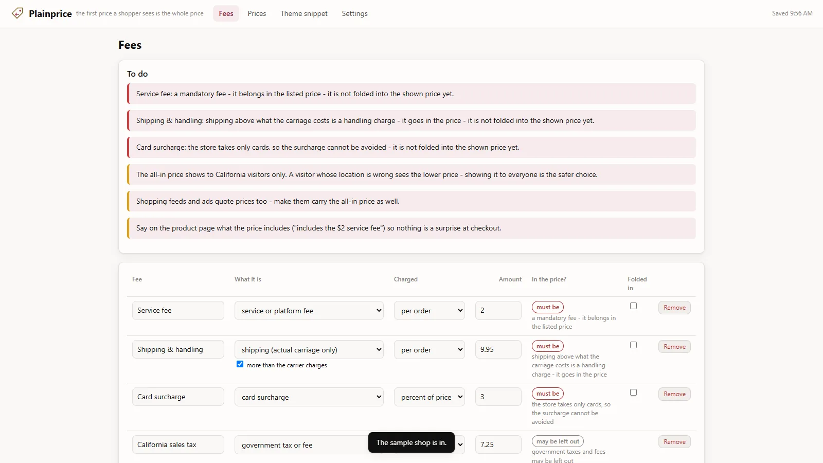 Plainprice - its main screen