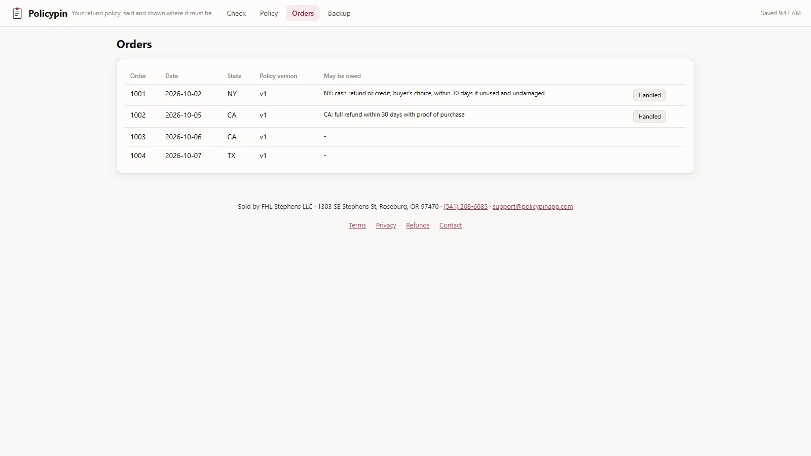 Policypin - screen 3