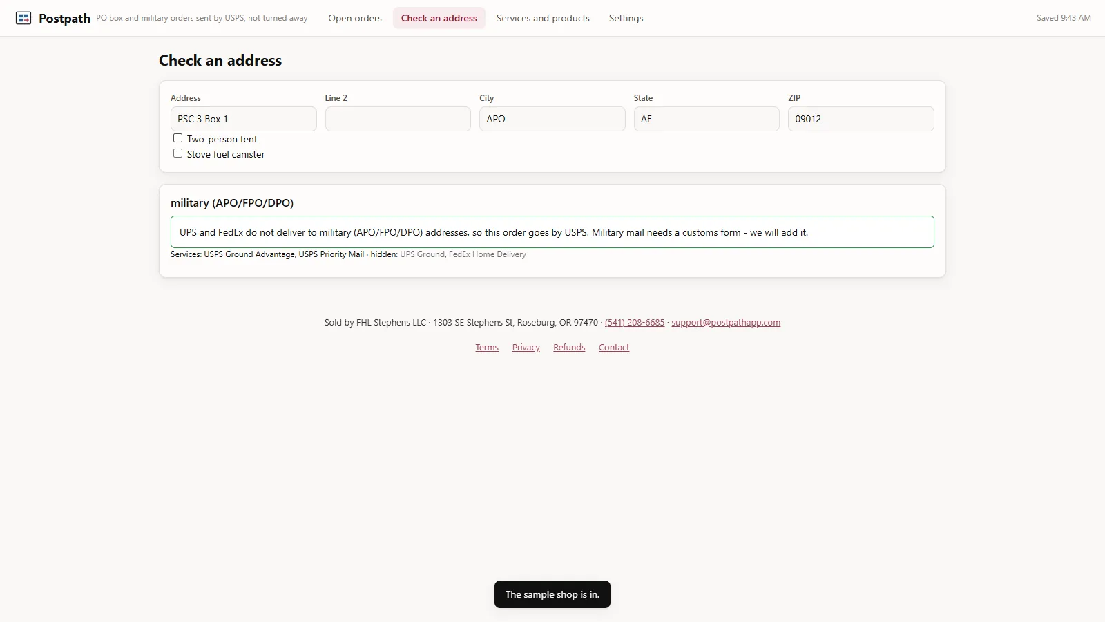 Postpath - screen 2
