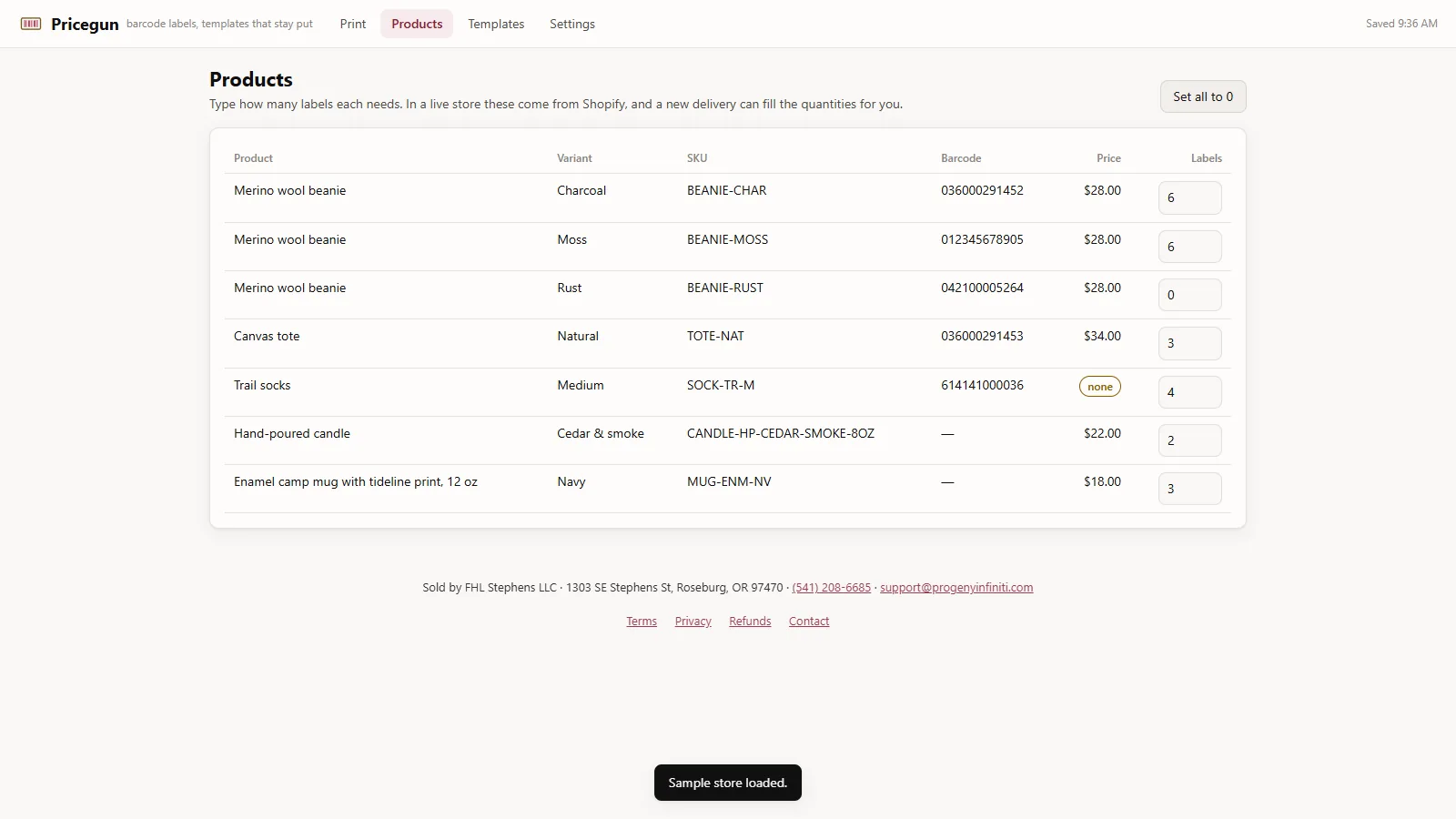 Pricegun - screen 2