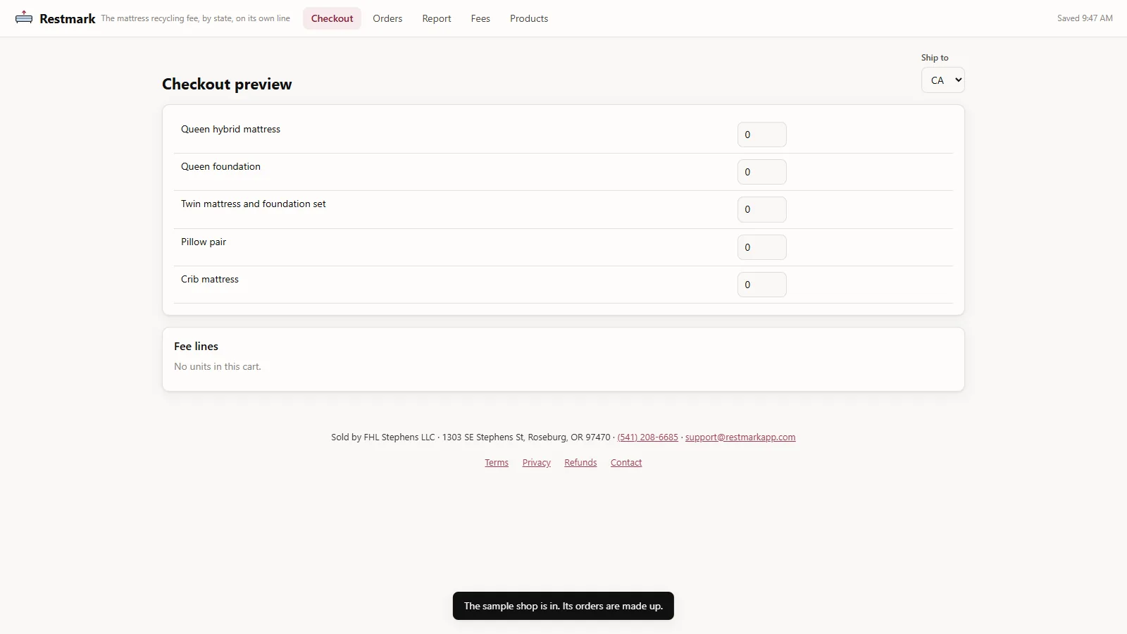 Restmark - screen 2