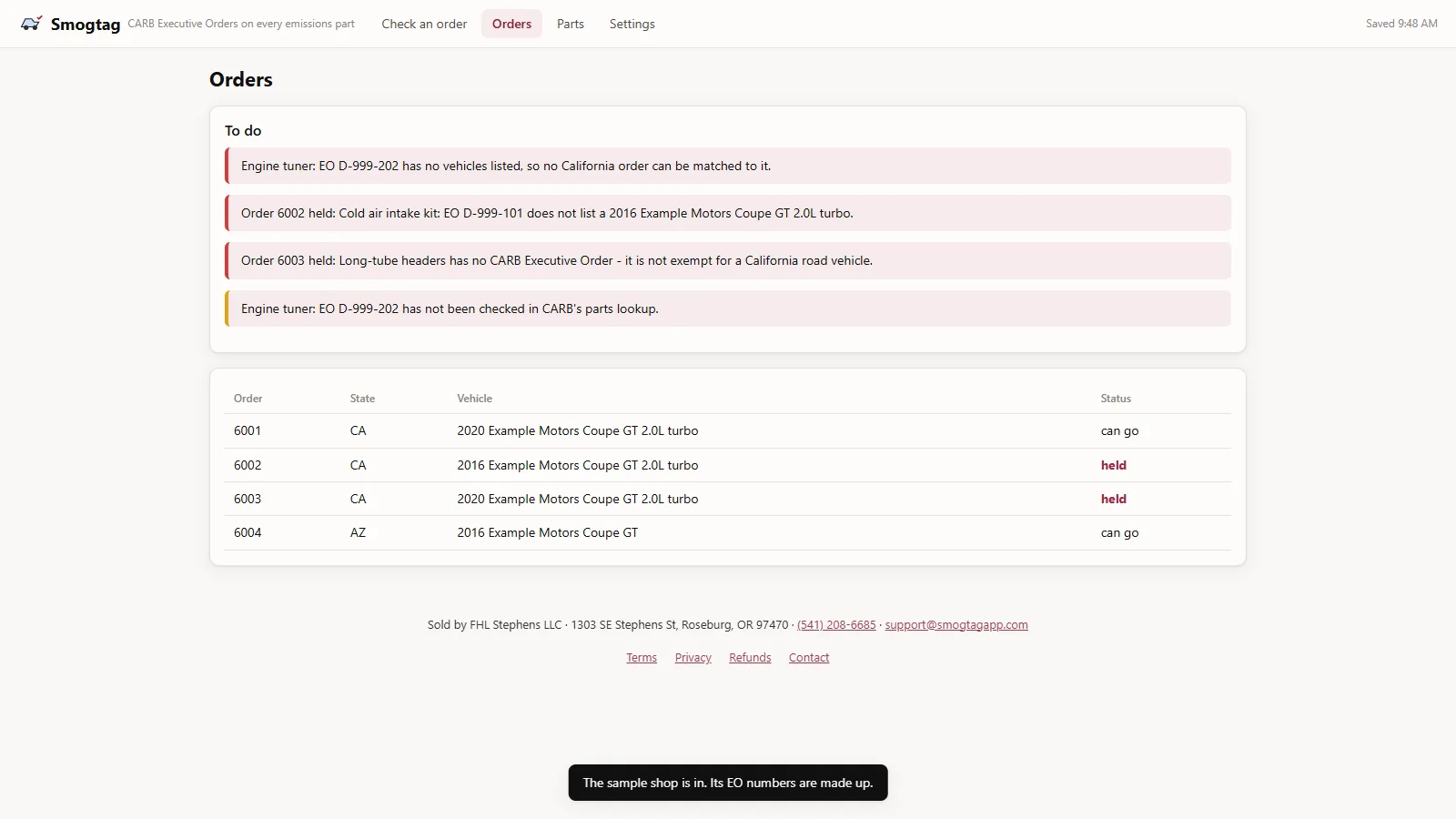 Smogtag - its main screen