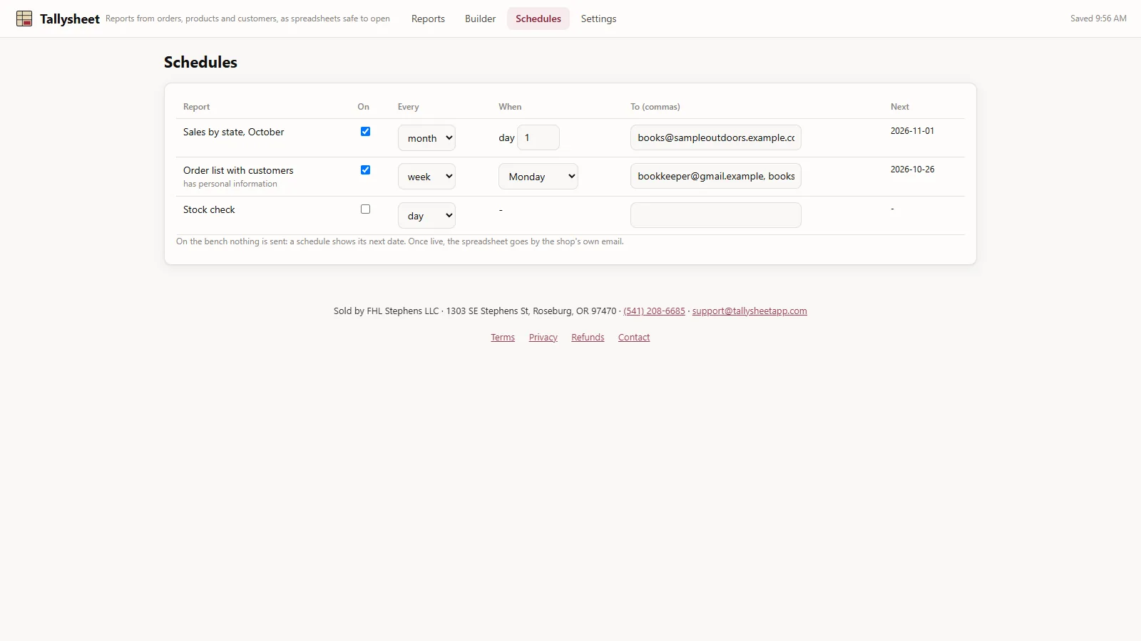 Tallysheet - screen 3