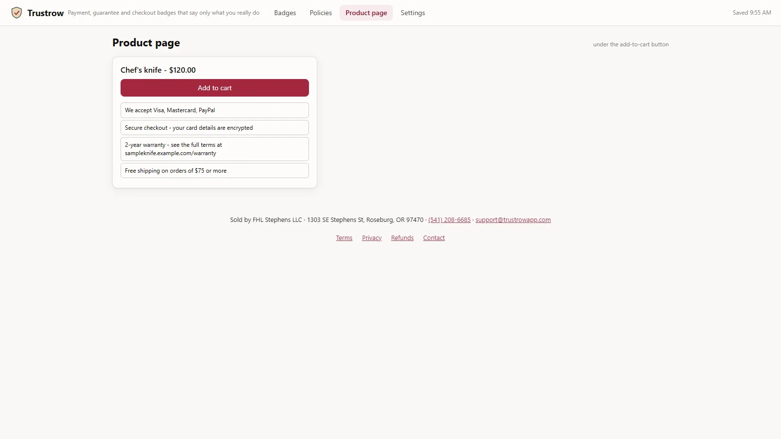 Trustrow - screen 3
