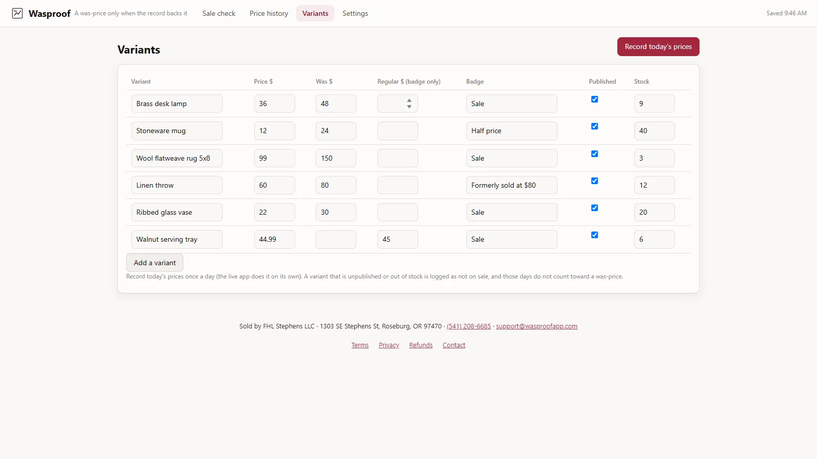 Wasproof - screen 3