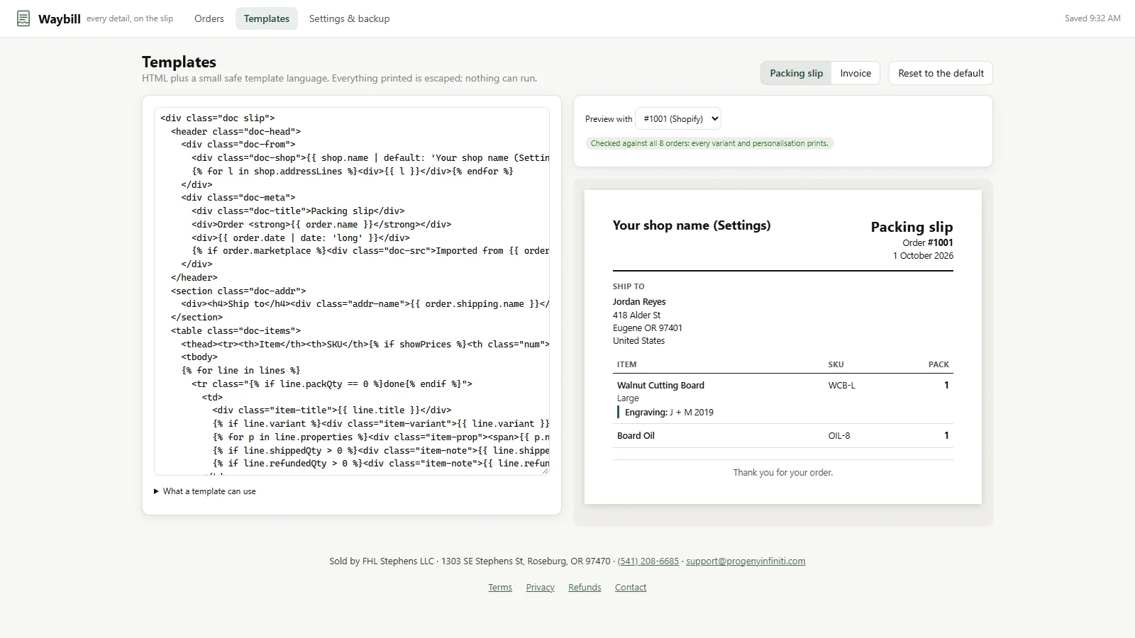 Waybill - screen 3