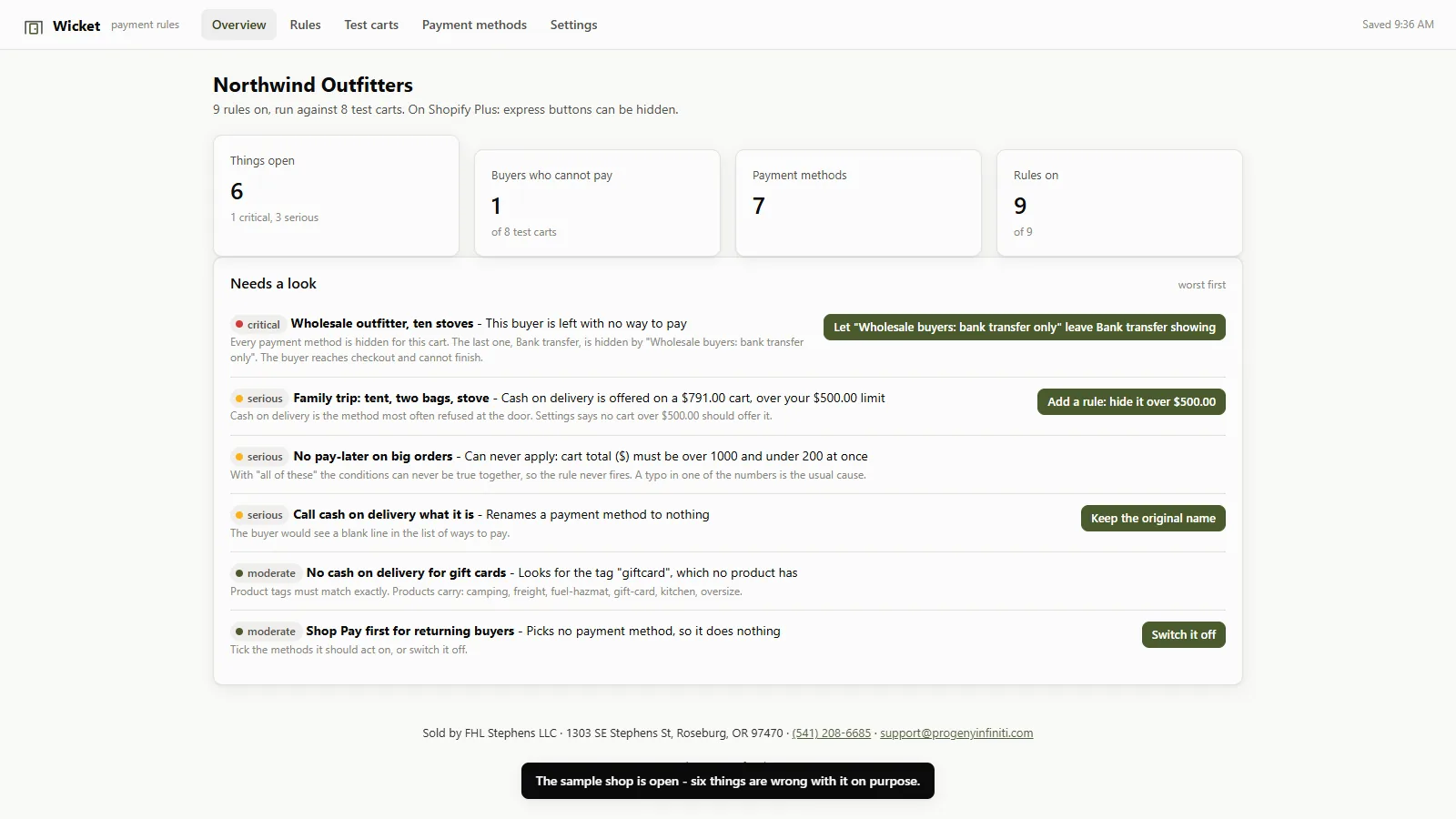 Wicket - its main screen